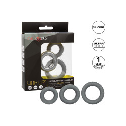 Calexotics Lot de 3 Cockrings Link Up Gris